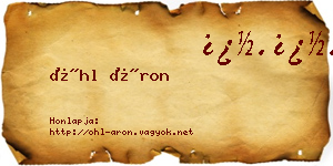 Öhl Áron névjegykártya